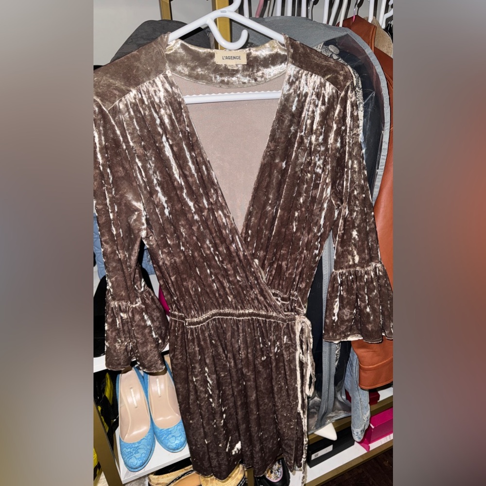 L’AGENCE Crushed Velvet Dress